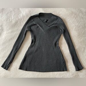 INC Company | Y2K Dark Gray Ribbed Sweater